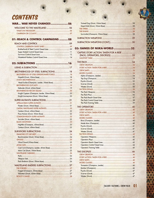 Fallout: Factions - Crew Folio PDF Fallout: Factions Modiphius Entertainment