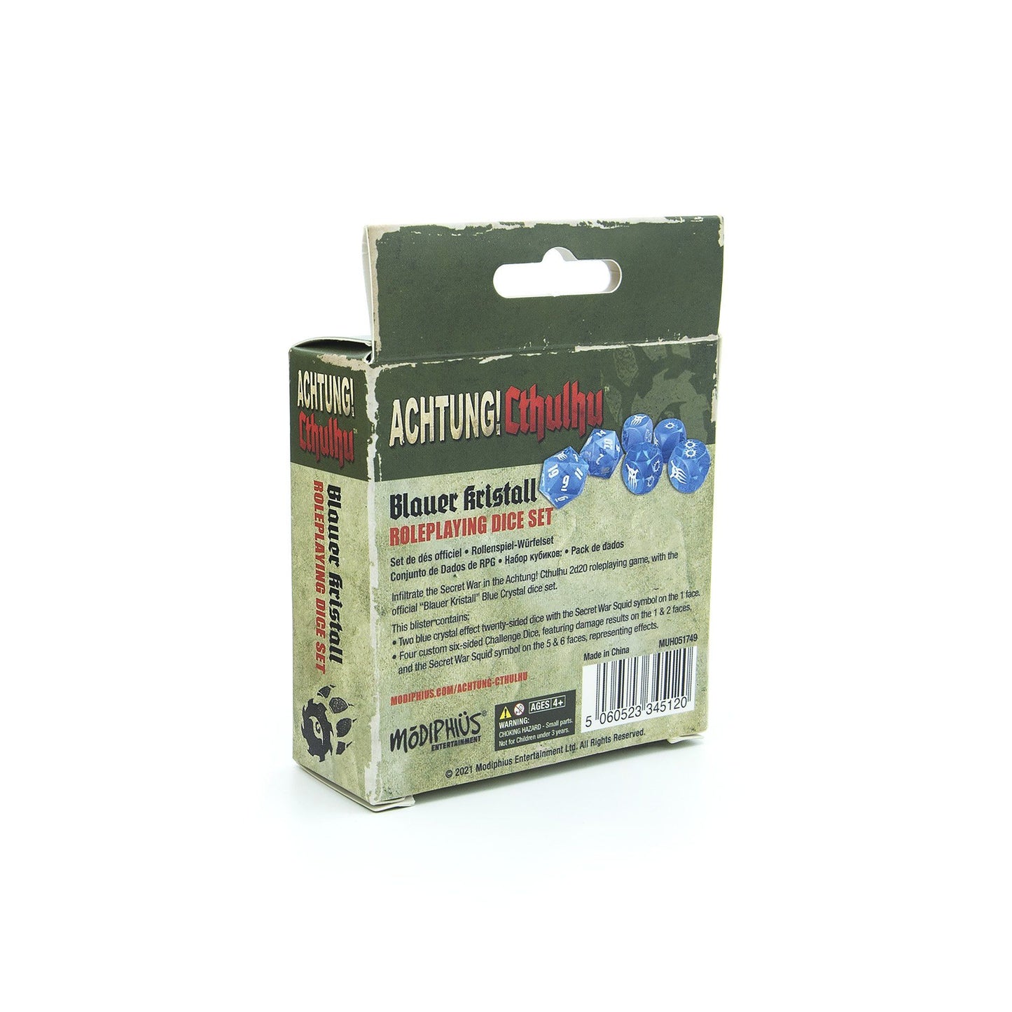 Achtung! Cthulhu 2d20: Blauer Kristall Dice Set Achtung! Cthulhu 2d20 Modiphius Entertainment