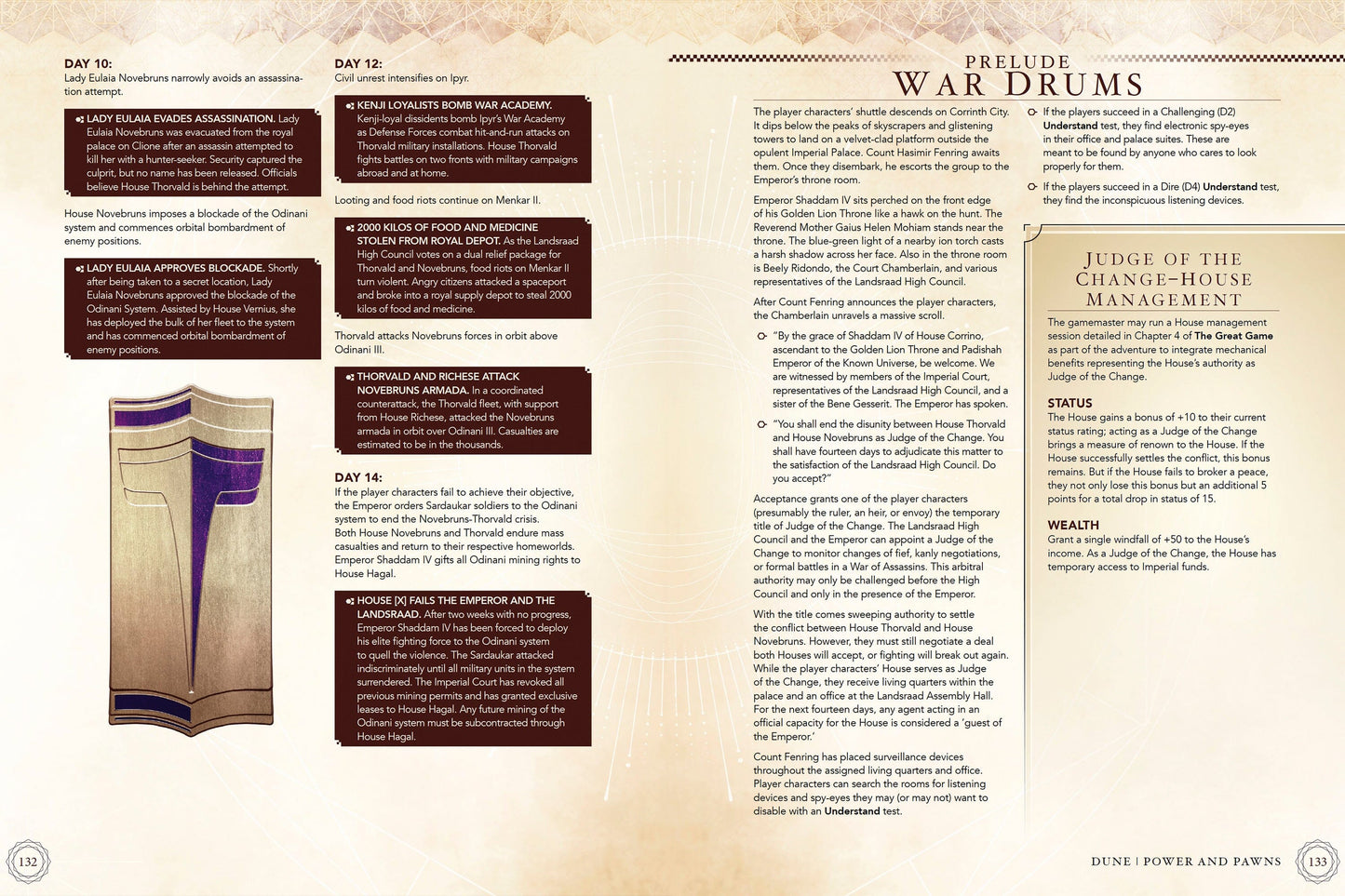 Dune: Power And Pawns: The Emperors Court (PRINT) Dune - Adventures in the Imperium Modiphius Entertainment