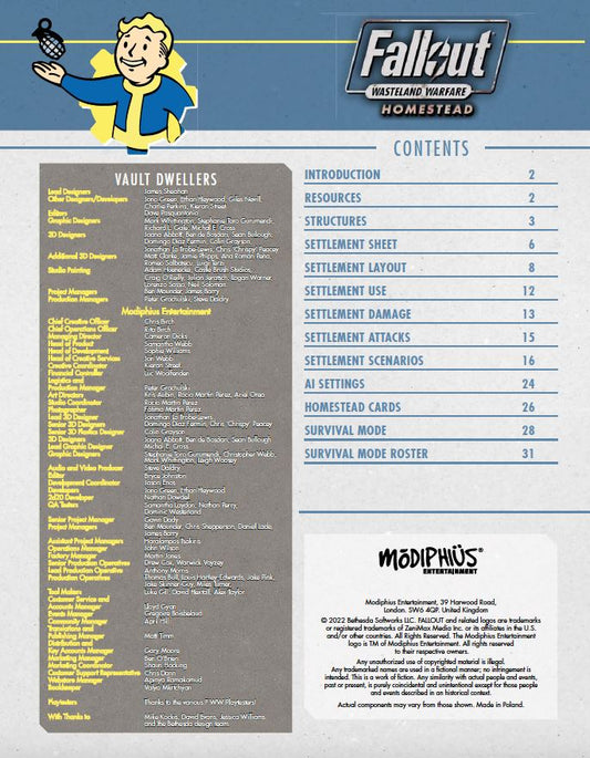 Fallout: Wasteland Warfare - Accessories: Homestead Rules Expansion PDF Fallout: Wasteland Warfare Modiphius Entertainment