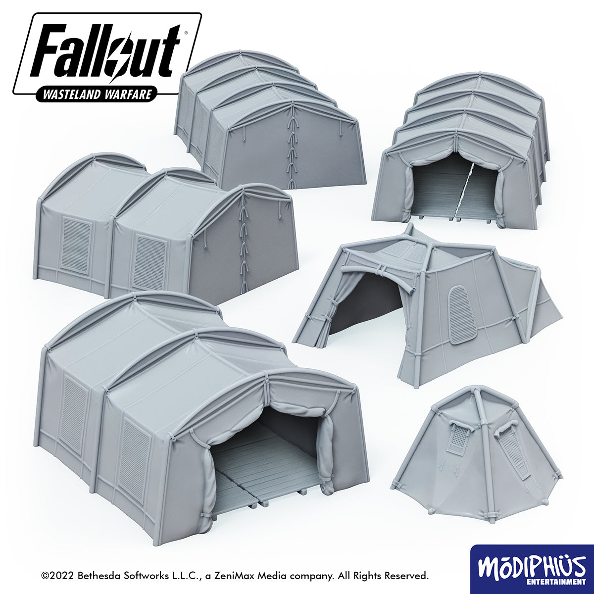 Fallout: Wasteland Warfare - Print at Home - Brotherhood of Steel Encampment STL Fallout: Wasteland Warfare Modiphius Entertainment