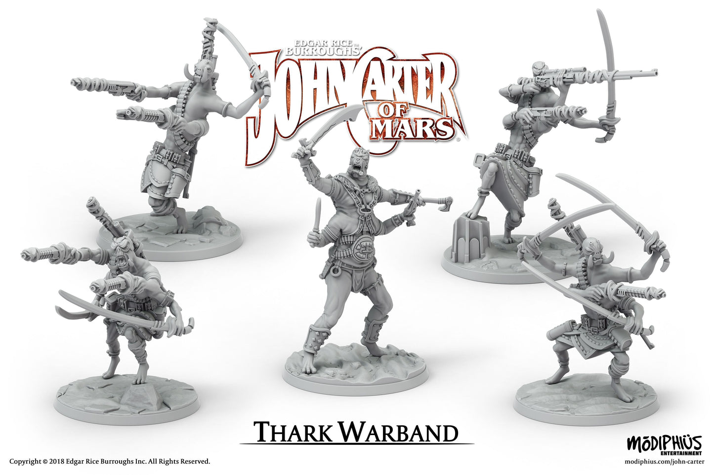John Carter of Mars - Print at Home - Thark Warband STL John Carter Modiphius Entertainment