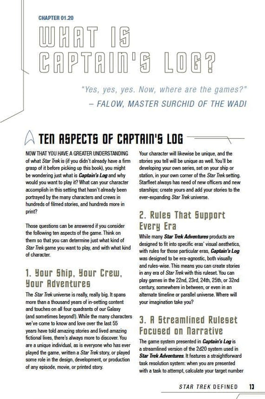 STA Captain's Log Solo Roleplaying Game PDF Star Trek Adventures Modiphius Entertainment