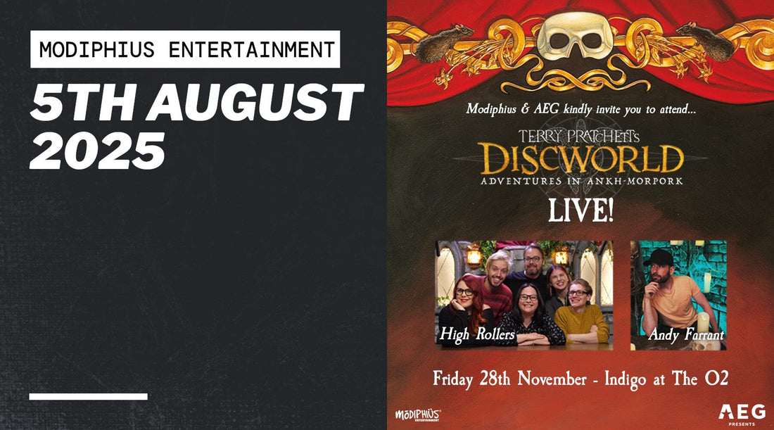 Modiphius Announces ‘Terry Pratchett’s Discworld Live’ Show Featuring High Rollers and Andy Farrant