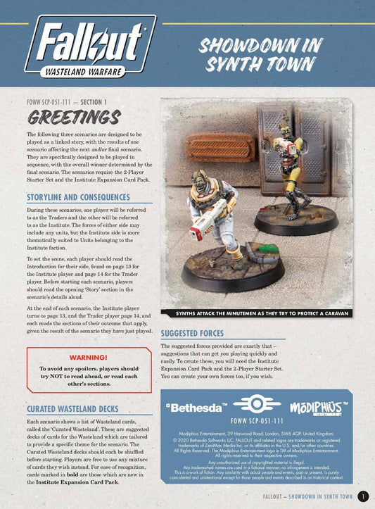Showdown in Synthtown - A new scenario for Fallout: Wasteland Warfare