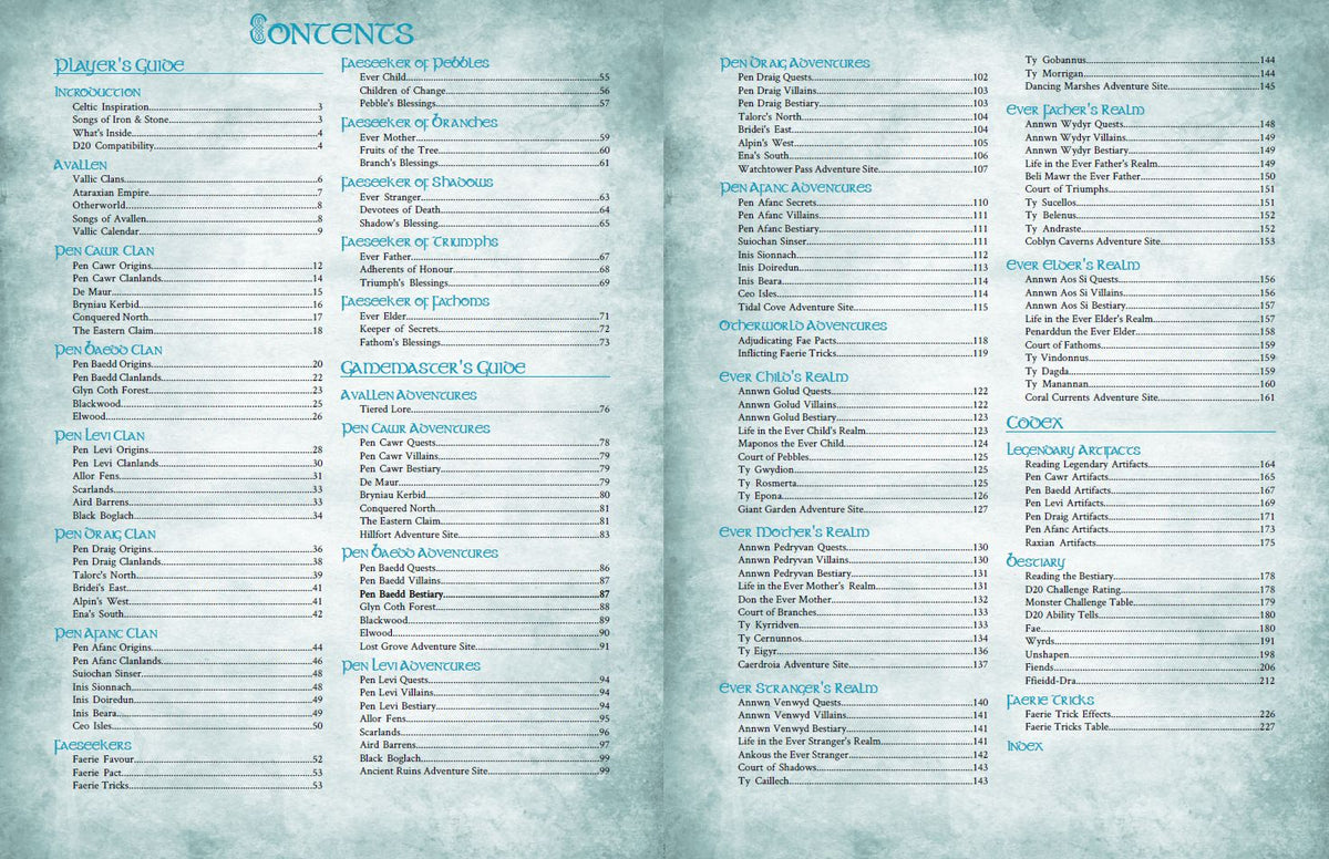 A Faeseeker's Guide to Avallen - Sourcebook Legends of Avallen Adder Stone Games 