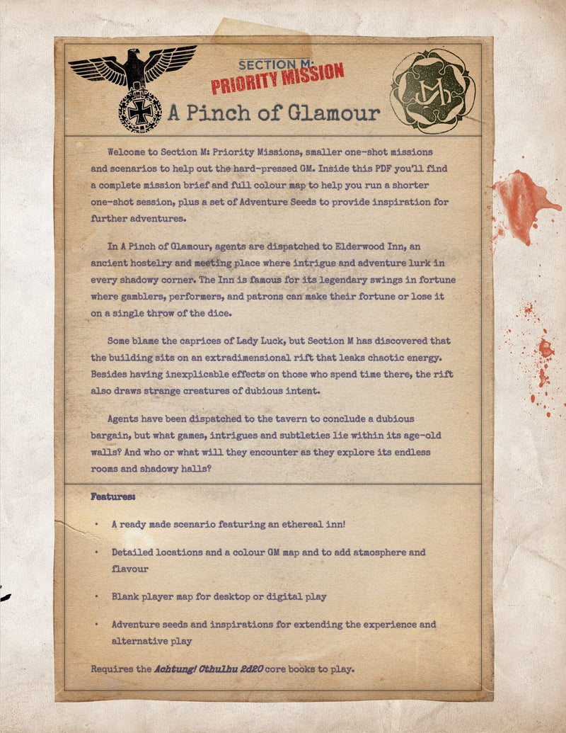 Achtung! Cthulhu 2d20 - Priority Mission 4: A Pinch of Glamour PDF Achtung! Cthulhu 2d20 Modiphius Entertainment 