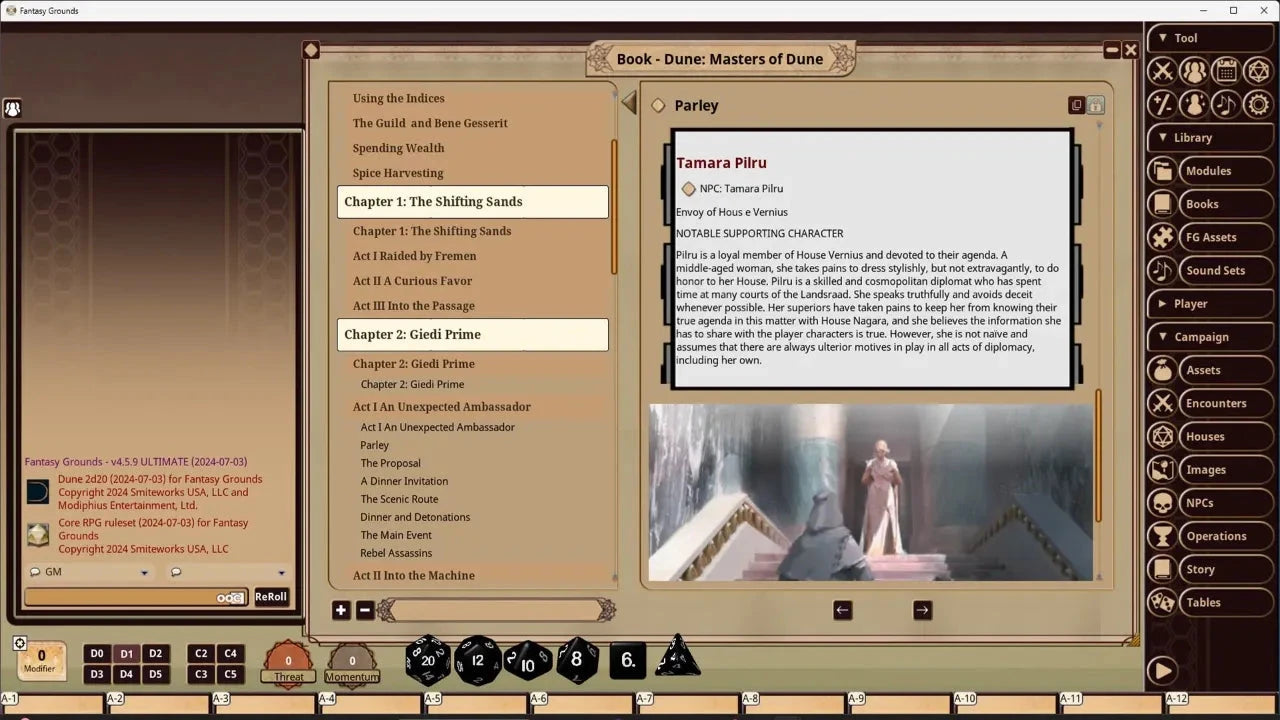 Dune: Masters of Dune - Fantasy Grounds VTT Dune - Adventures in the Imperium Modiphius Entertainment 
