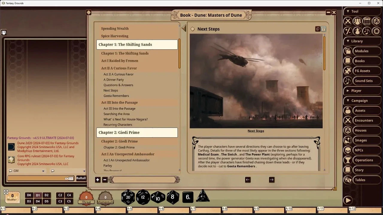 Dune: Masters of Dune - Fantasy Grounds VTT Dune - Adventures in the Imperium Modiphius Entertainment 