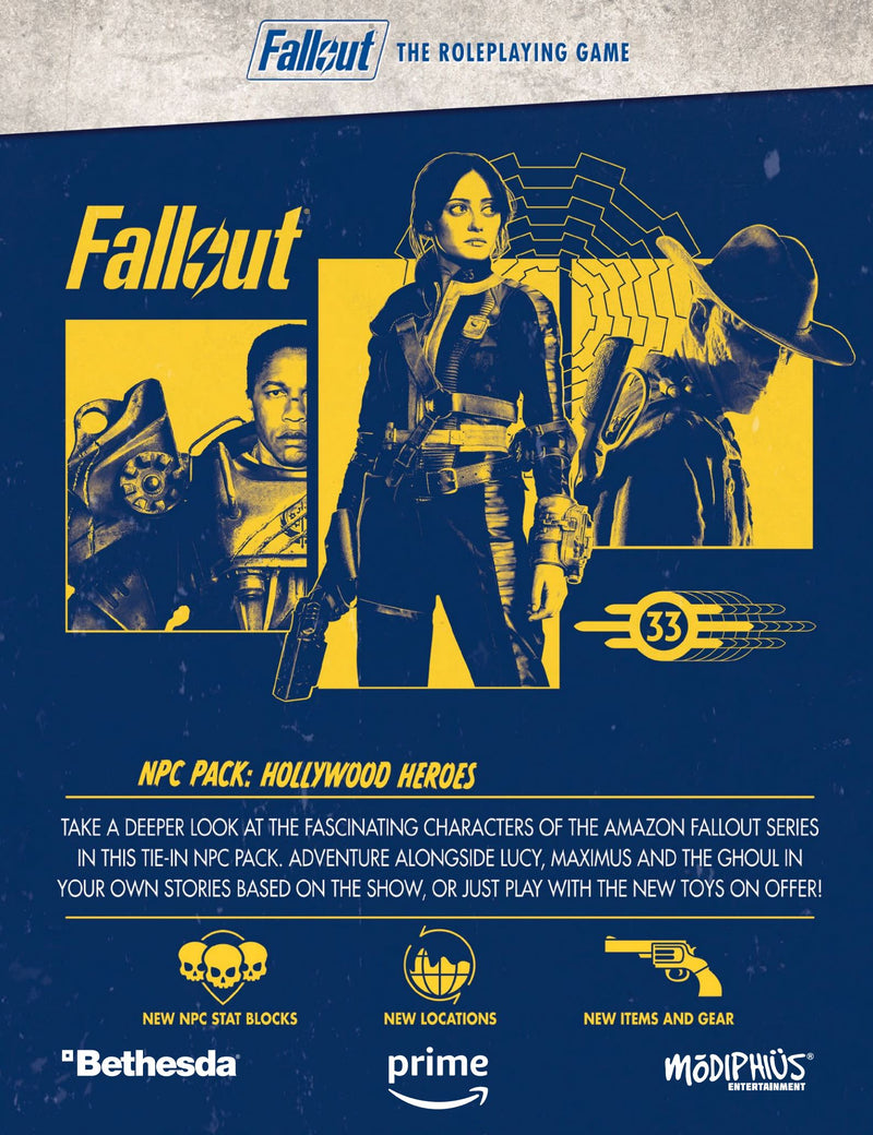 Fallout 2d20: NPC Pack - Hollywood Heroes (PDF) Fallout RPG Modiphius Entertainment 