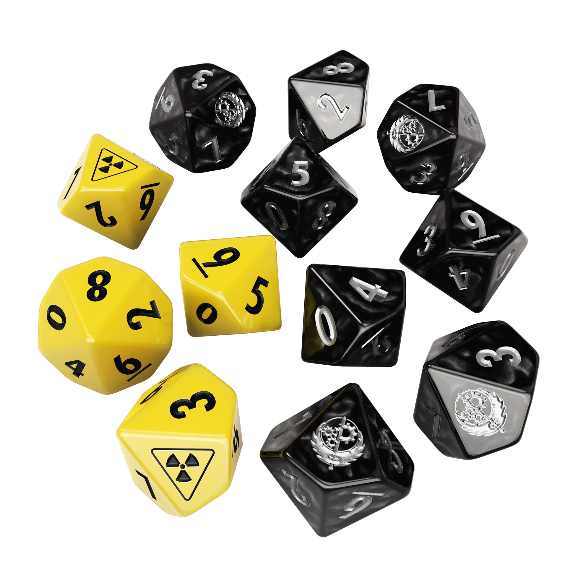 Fallout: Factions - Dice Set: Brotherhood of Steel Fallout: Miniatures Modiphius Entertainment 