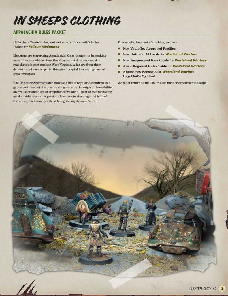 Fallout: Miniatures - In Sheeps Clothing Rules Pack (FREE PDF) Fallout: Miniatures Modiphius Entertainment 