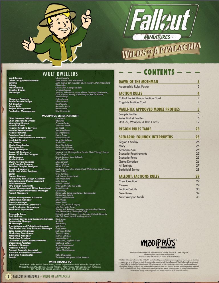 Fallout: Miniatures - The Dawn of the Mothman Rules Packet (FREE PDF) Fallout: Miniatures Modiphius Entertainment 