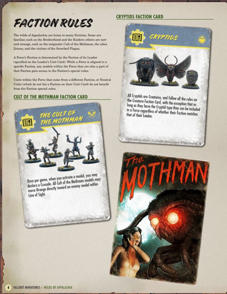 Fallout: Miniatures - The Dawn of the Mothman Rules Packet (FREE PDF) Fallout: Miniatures Modiphius Entertainment 