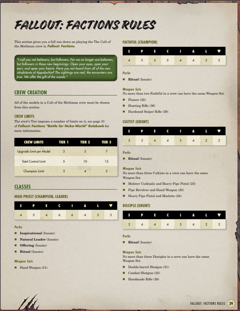 Fallout: Miniatures - The Dawn of the Mothman Rules Packet (FREE PDF) Fallout: Miniatures Modiphius Entertainment 