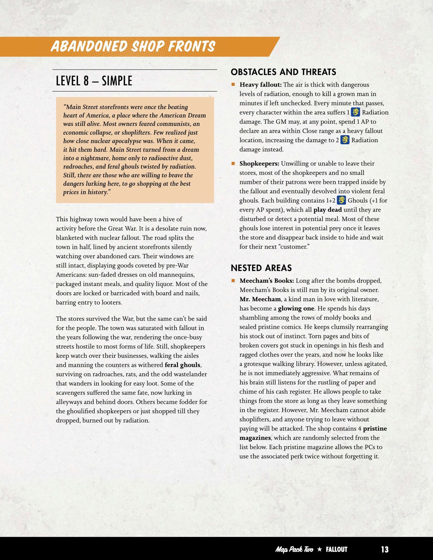 Fallout: The Roleplaying Game - Map Pack 2: Wasteland Locales (PDF) Fallout RPG Modiphius Entertainment 