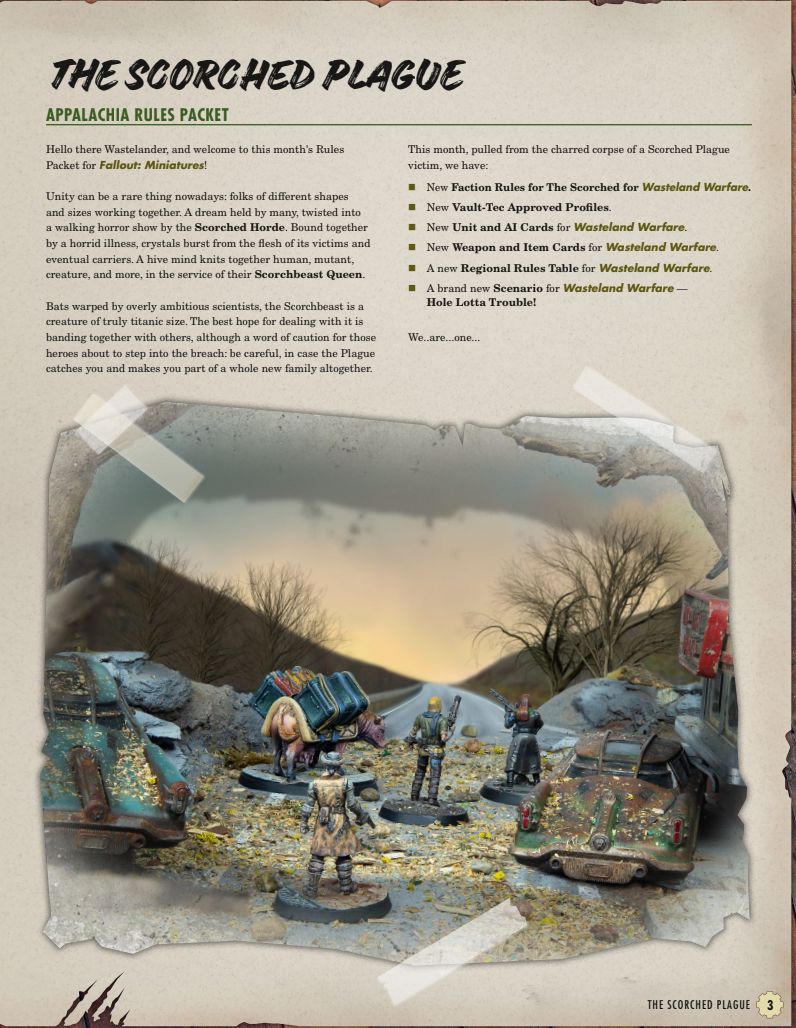 Fallout: Wasteland Warfare - The Scorched Plague Rules Packet (FREE PDF) Fallout: Miniatures Modiphius Entertainment 