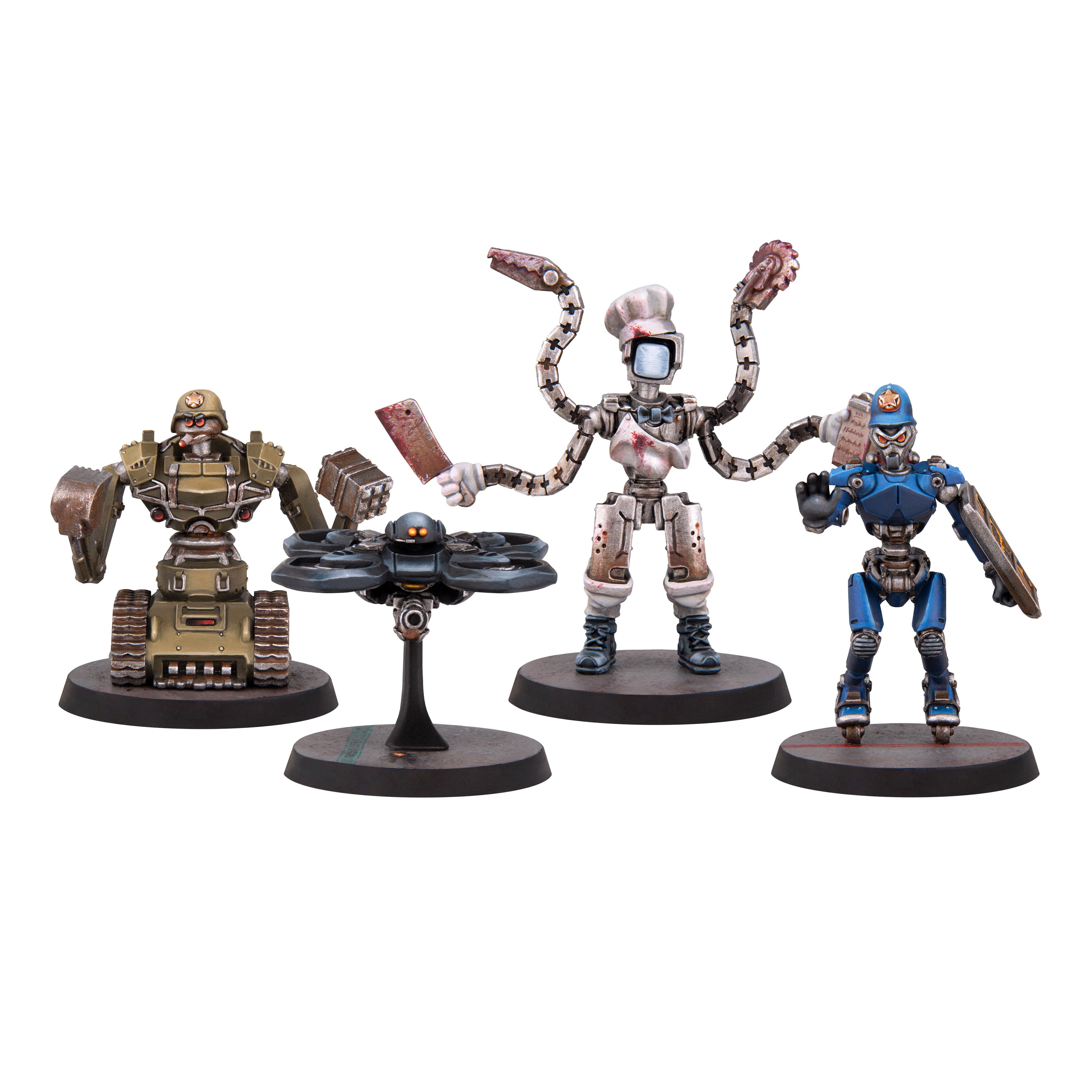 Paranoia Miniatures: Utility Bots Paranoia: Five Clones from Alpha Complex Modiphius Entertainment 