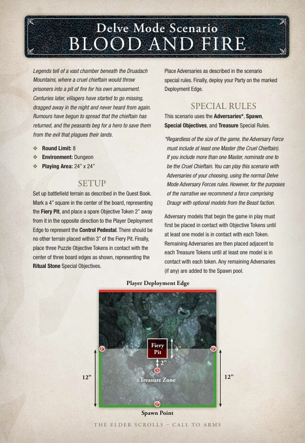 The Elder Scrolls Call to Arms - Community Scenario: Blood and Fire (FREE) - PDF The Elder Scrolls: Call to Arms Modiphius Entertainment 