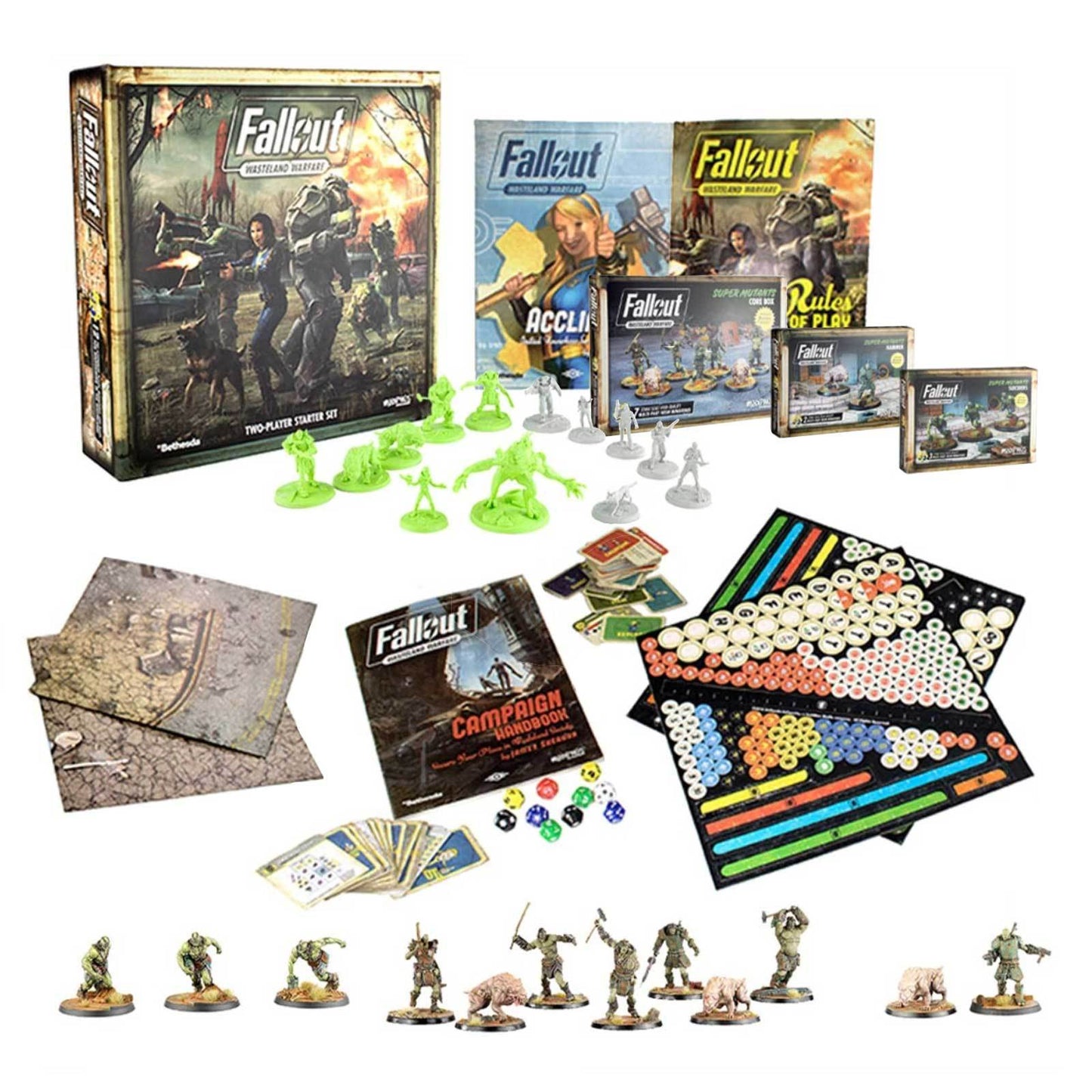 Fallout: Wasteland Warfare Game - Super Mutants Starter Bundle