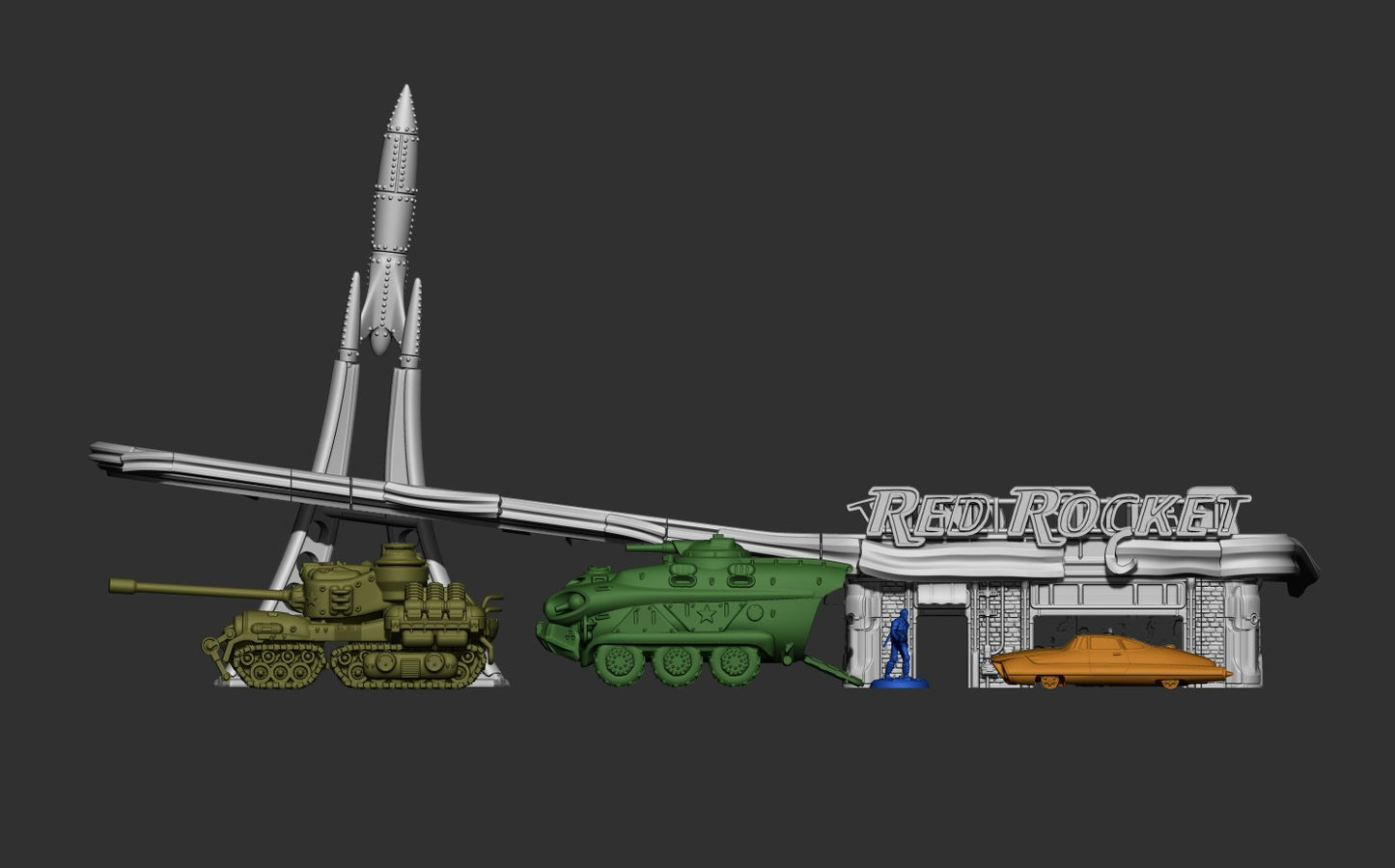 Fallout: Wasteland Warfare - Print at Home - Preserved Red Rocket STL