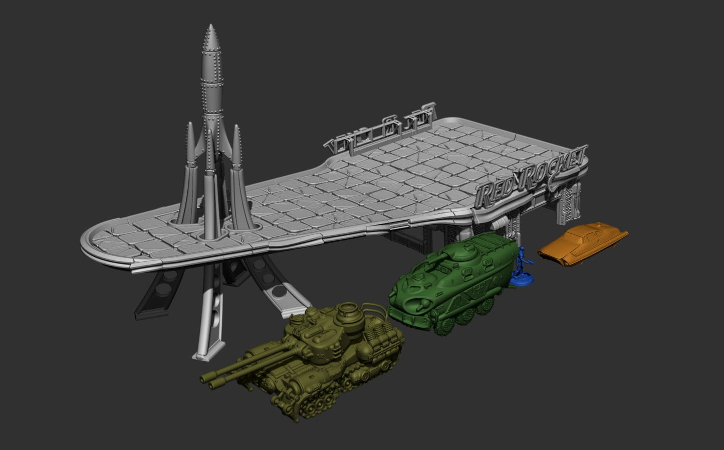 Fallout: Wasteland Warfare - Print at Home - Preserved Red Rocket STL