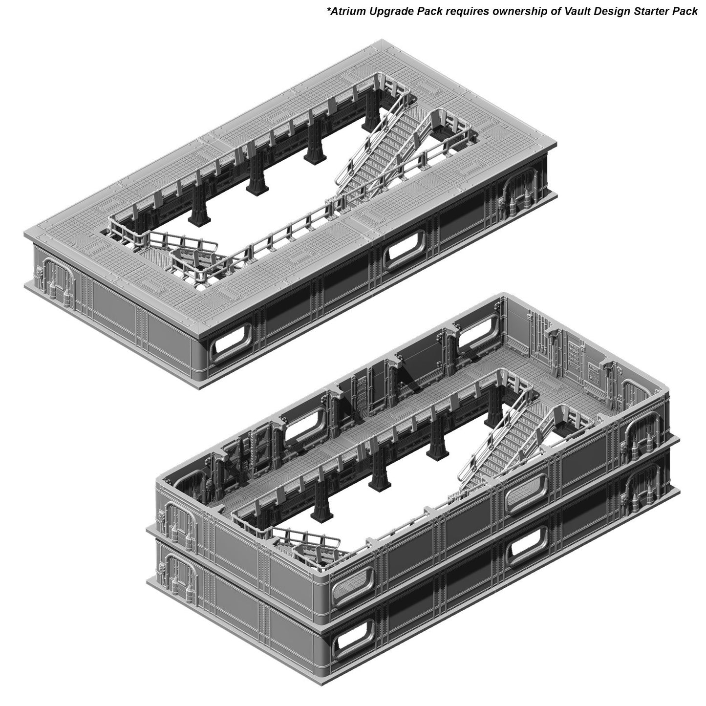 Fallout: Wasteland Warfare - Print at Home - Vault Atrium Pack STL