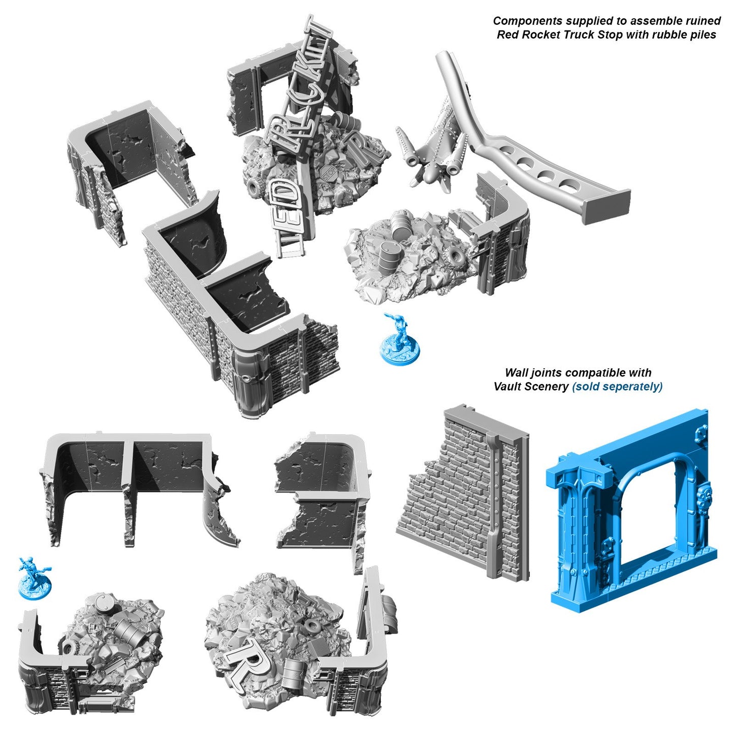 Fallout: Wasteland Warfare - Print at Home - Ruined Red Rocket STL