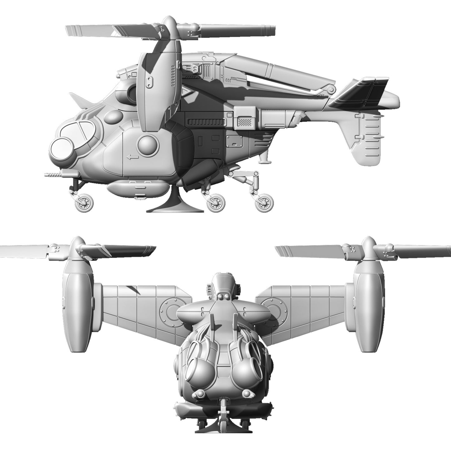 Fallout: Wasteland Warfare - Print at Home - Parked Vertibird STL