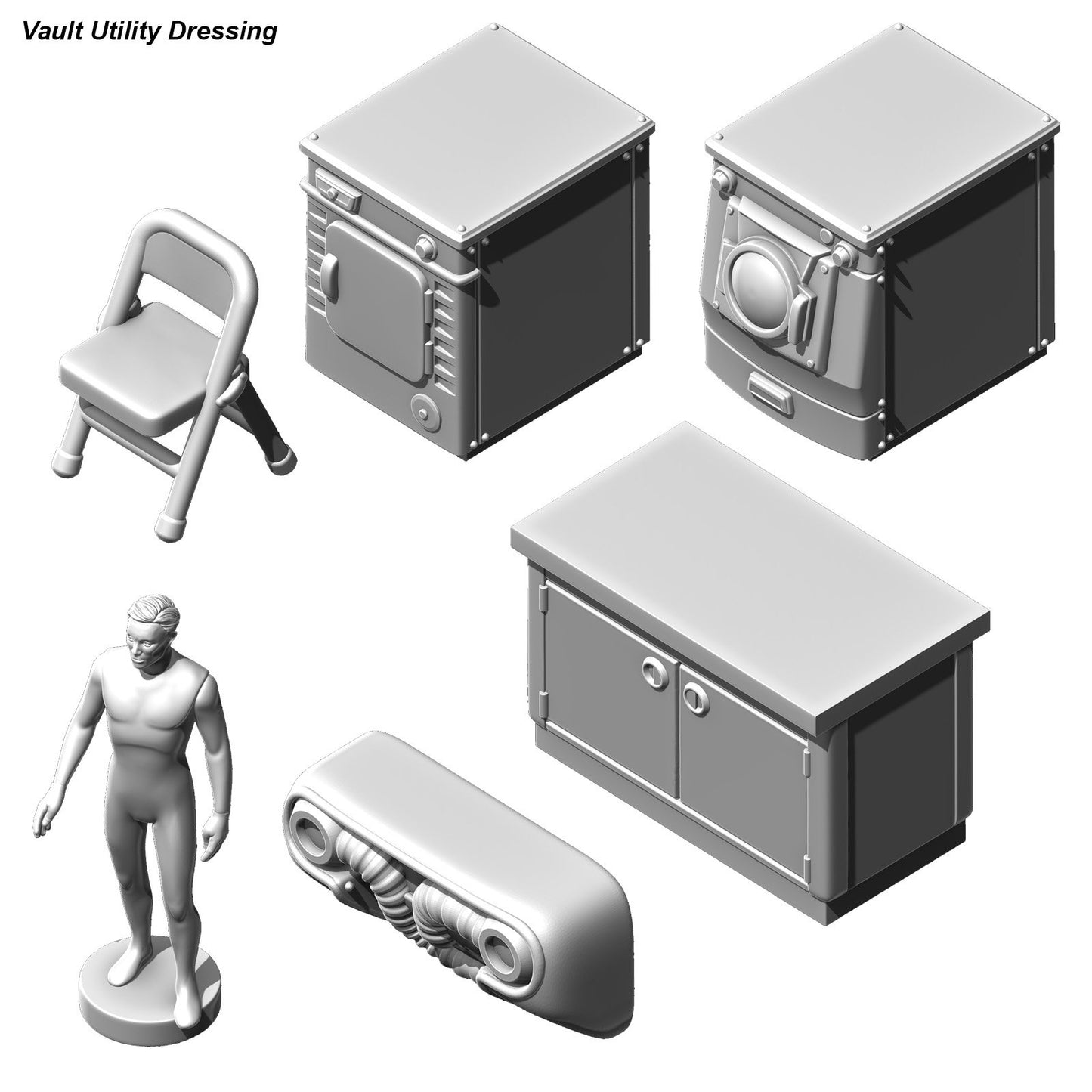 Fallout: Wasteland Warfare - Print at Home - Vault Interior Themed Dressing/Scatter STL