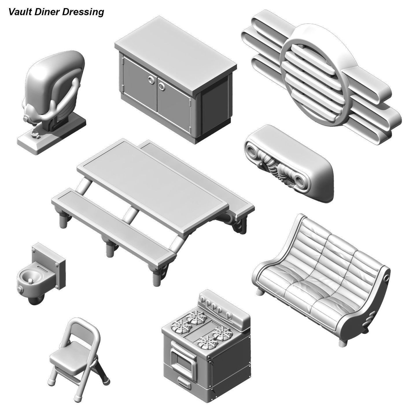 Fallout: Wasteland Warfare - Print at Home - Vault Interior Themed Dressing/Scatter STL