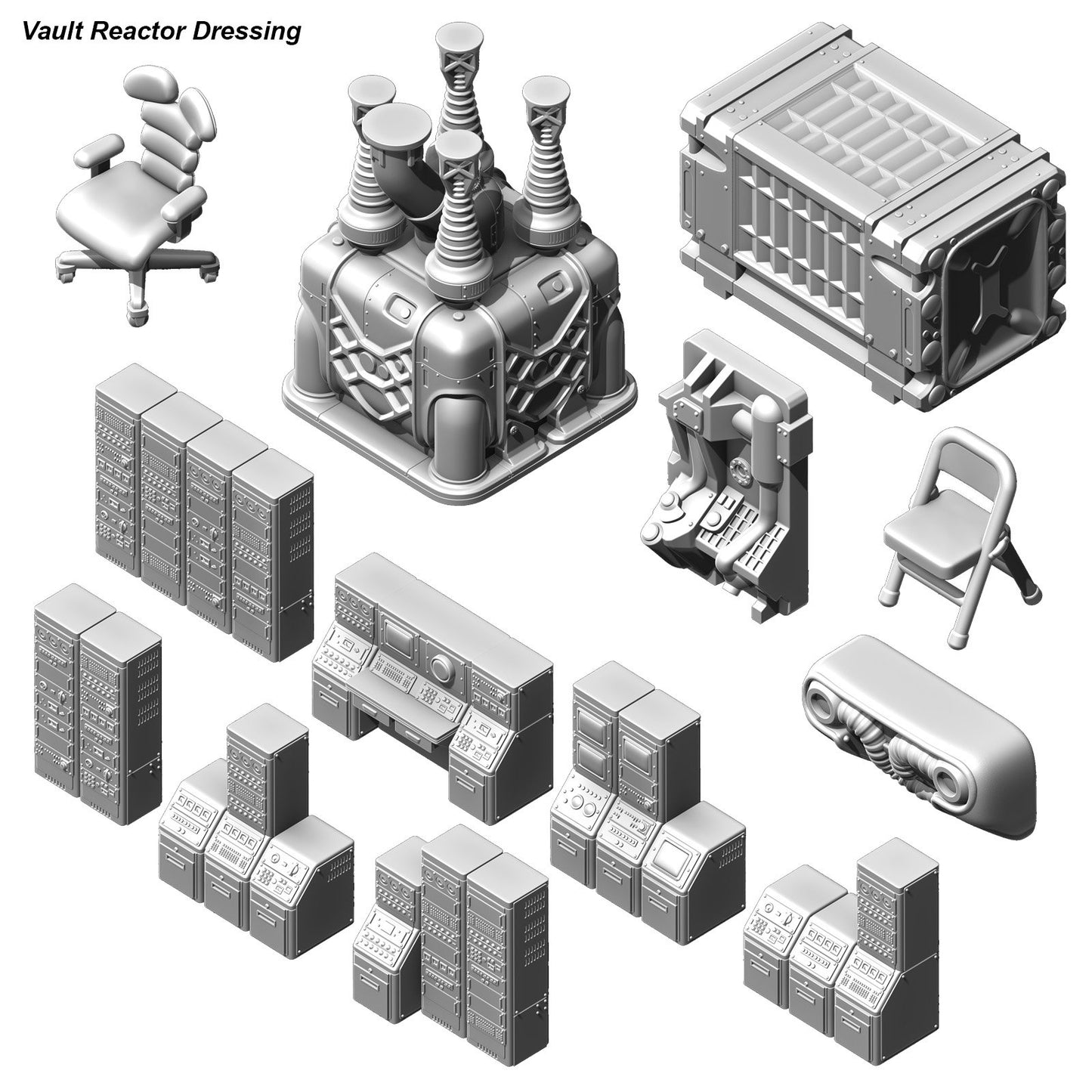 Fallout: Wasteland Warfare - Print at Home - Vault Interior Themed Dressing/Scatter STL