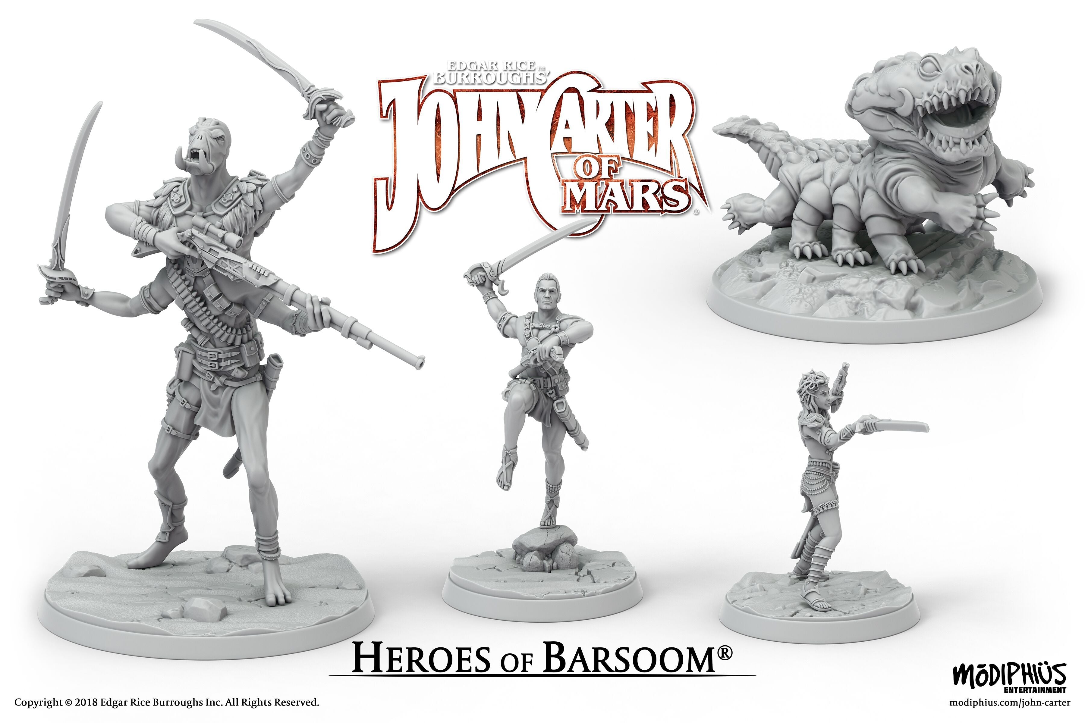 John Carter Miniatures: Heroes of Barsoom Miniatures Set - Modiphius Entertainment