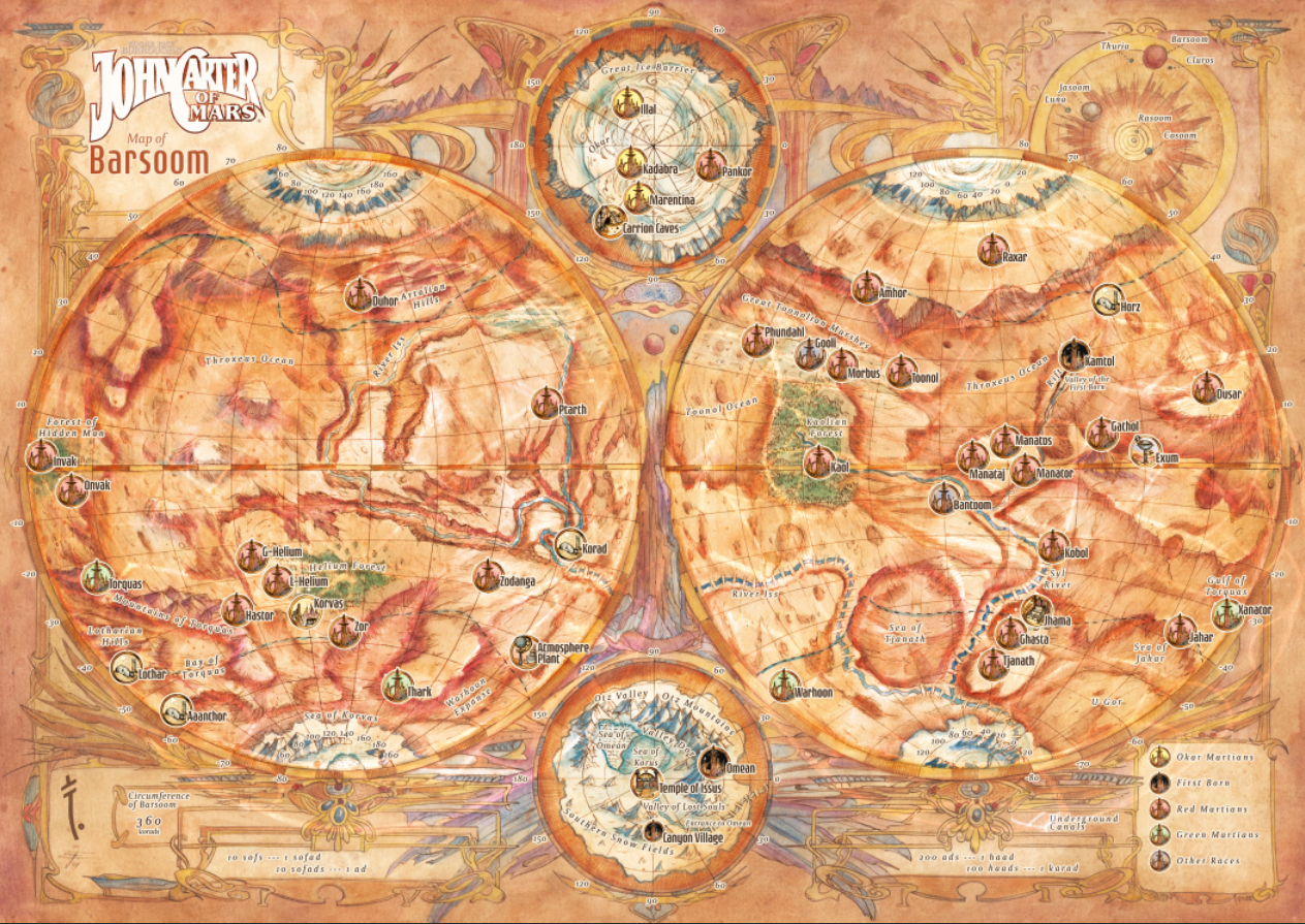 John Carter of Mars: Legacy Map of Barsoom