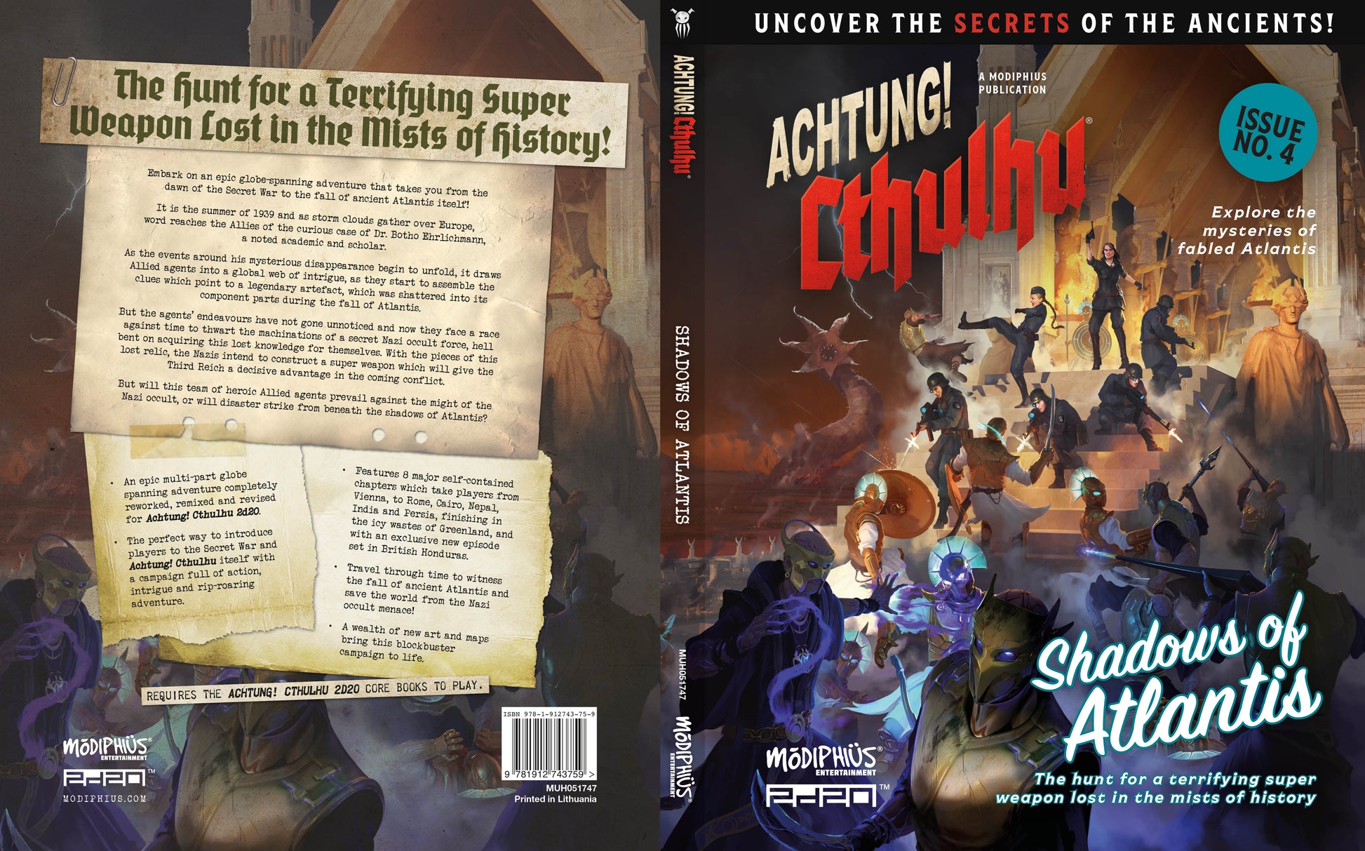Achtung! Cthulhu 2d20: Shadows of Atlantis 2d20 Edition Achtung! Cthulhu 2d20 Modiphius Entertainment 
