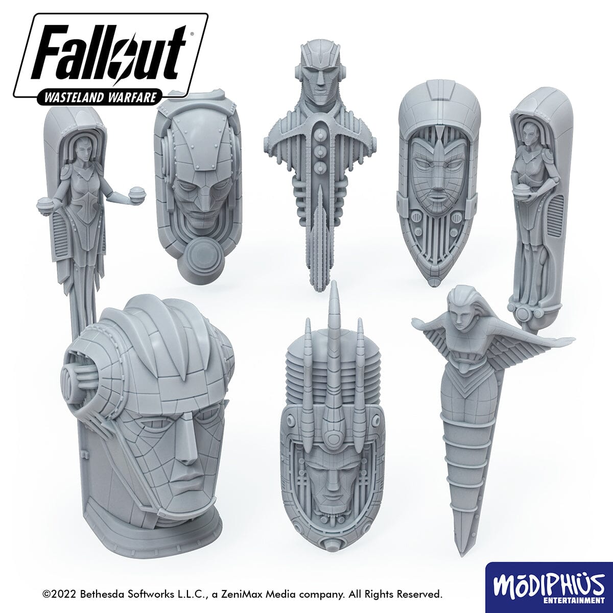 Fallout: Wasteland Warfare - Print at Home - Art Deco Statues Fallout: Wasteland Warfare Modiphius Entertainment 