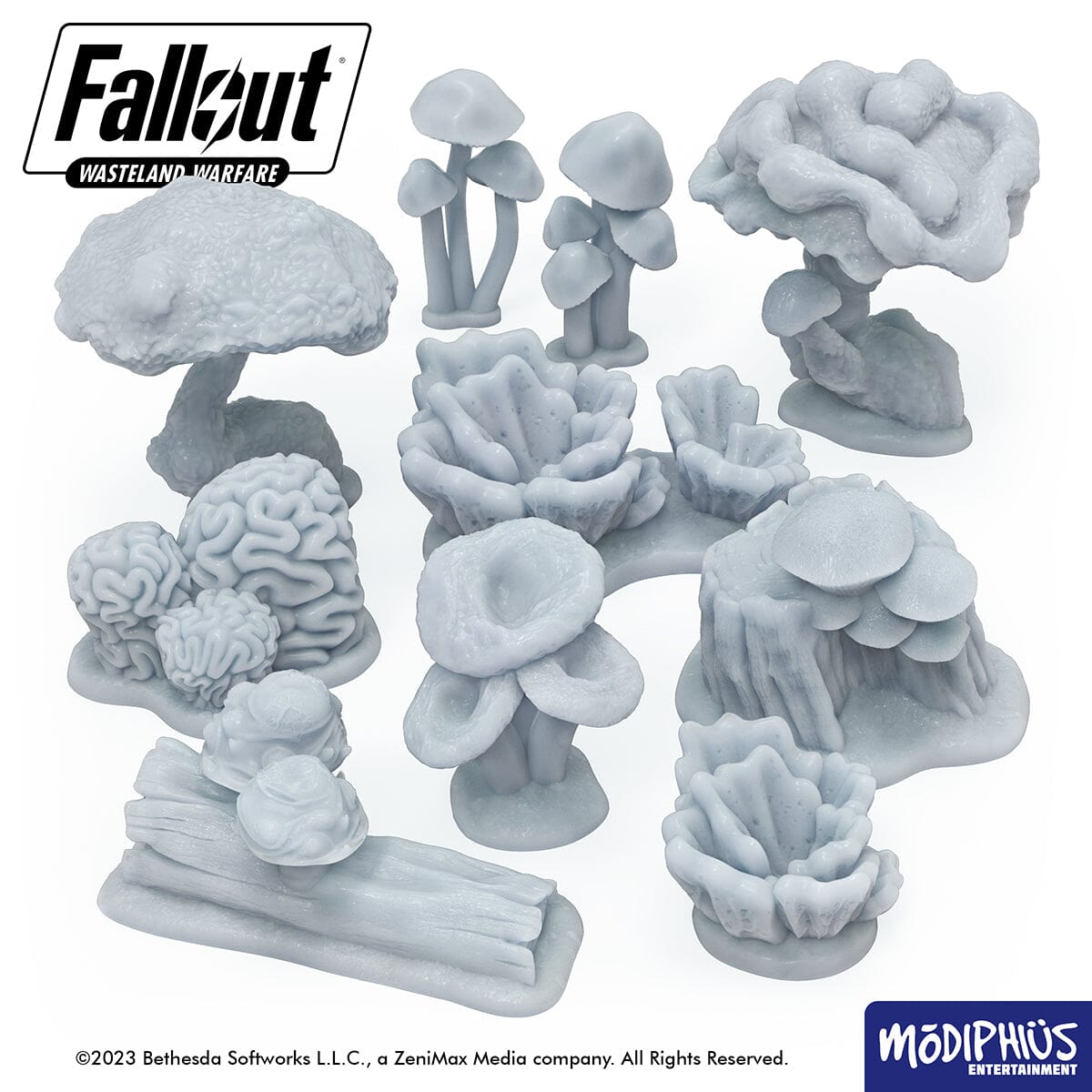 Fallout: Wasteland Warfare - Print at Home - Basing Greebles: Mushrooms & Fungi Fallout: Wasteland Warfare Modiphius Entertainment 