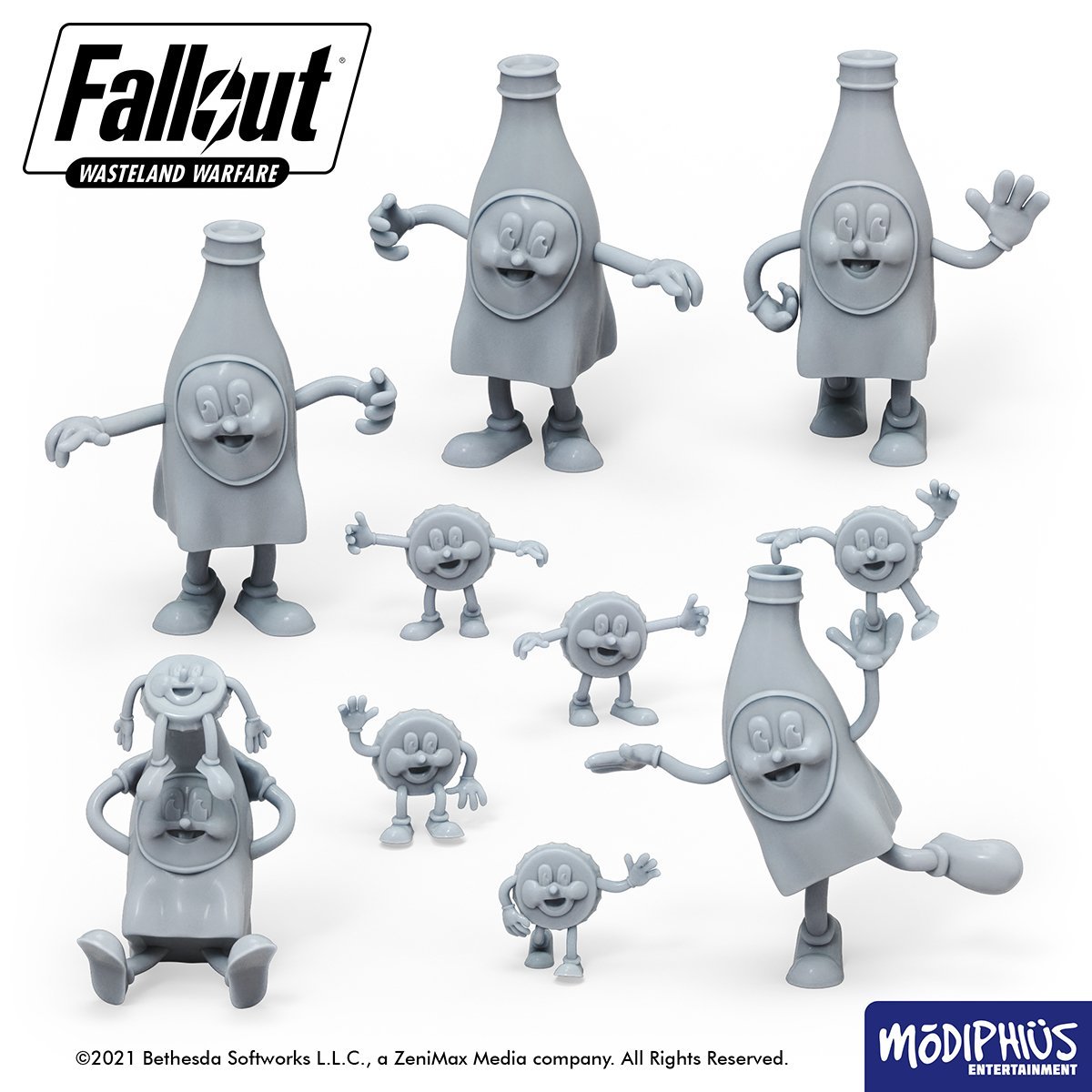 Fallout: Wasteland Warfare - Print at Home -Bottle and Cappy STL Fallout: Wasteland Warfare Modiphius Entertainment 