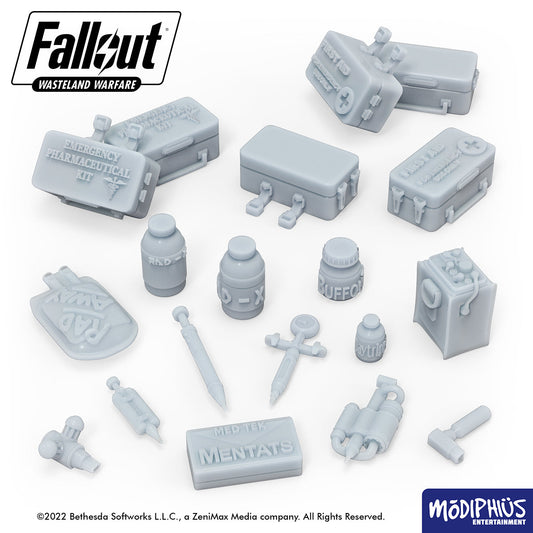 Fallout: Wasteland Warfare - Print at Home - Chems, Meds and Food STL Fallout: Wasteland Warfare Modiphius Entertainment 