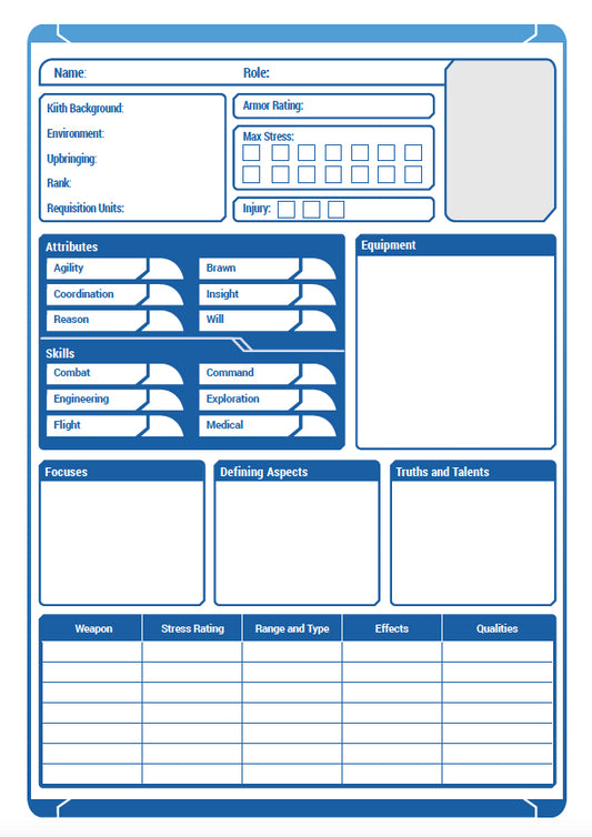 Homeworld: Revelations - Free Character Sheets Homeworld Modiphius Entertainment 