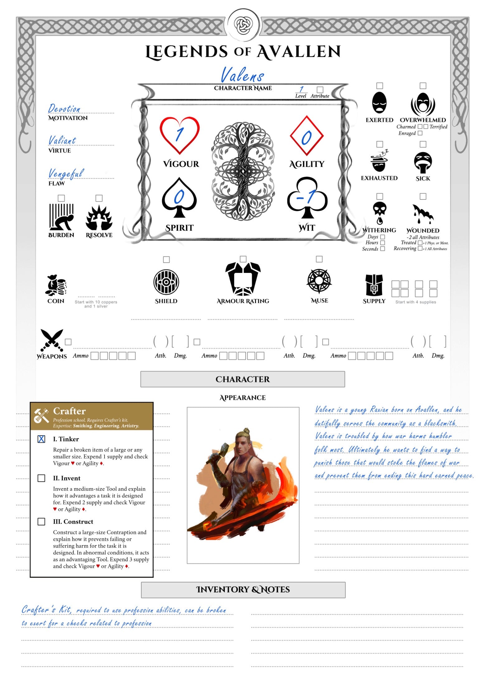 Legends of Avallen - Quickstart Guide (FREE PDF) Legends of Avallen Adder Stone Games 