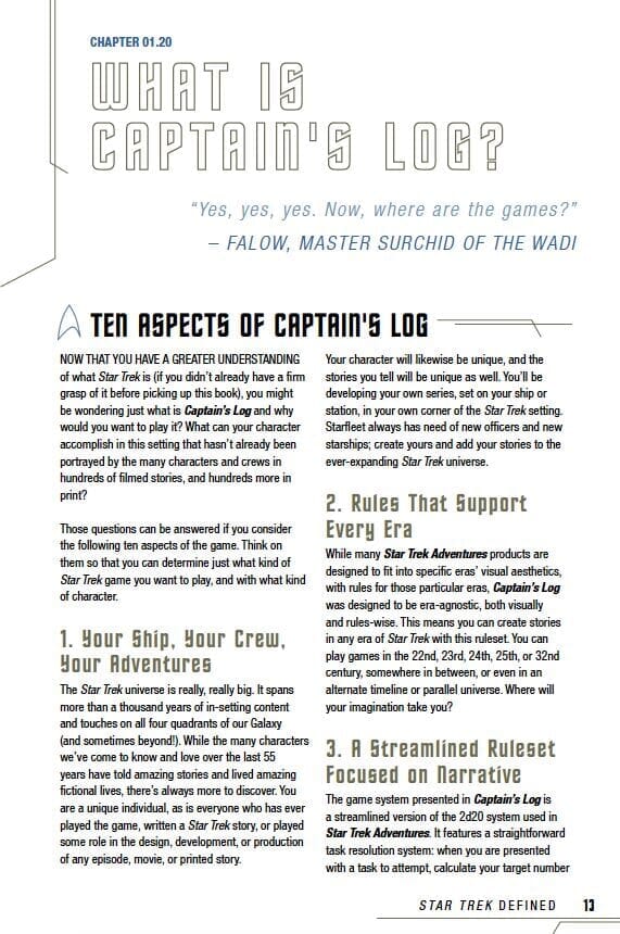 STA Captain's Log Solo Roleplaying Game PDF Star Trek Adventures Modiphius Entertainment 