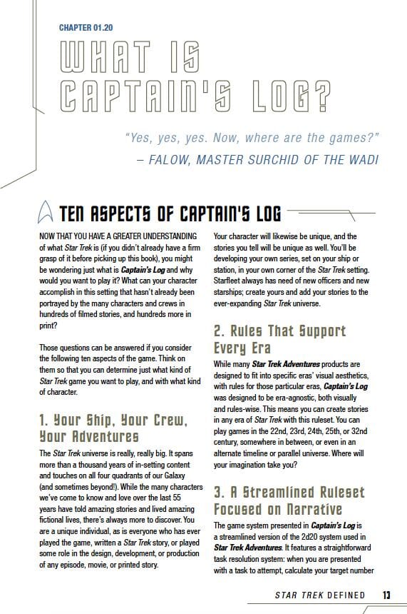 STA Captain's Log Solo Roleplaying Game Star Trek Adventures Modiphius Entertainment 