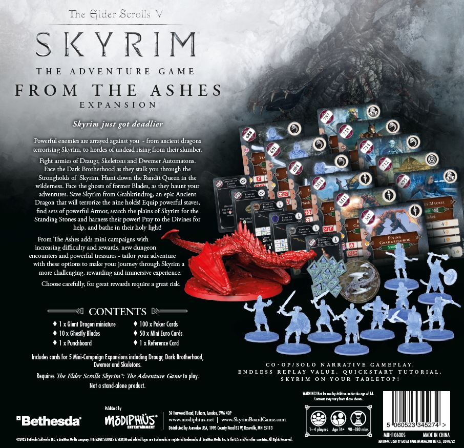 The Elder Scrolls: Skyrim - Adventure Board Game - From The Ashes The Elder Scrolls: Skyrim Modiphius Entertainment 