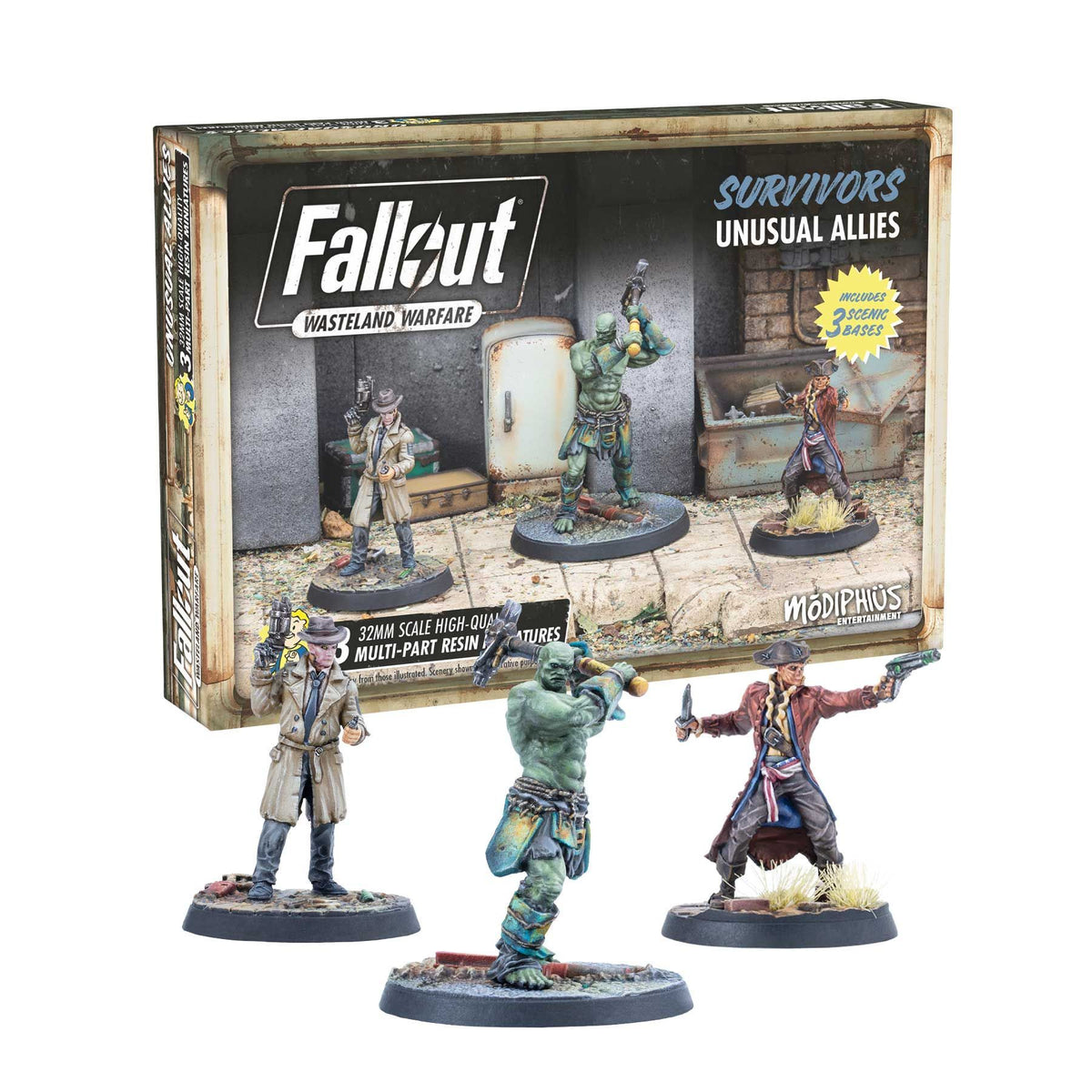 Modiphius Fallout Wasteland Warfare – Miniaturas De Marcus Y Lily (Super Mutants) Sin Pintar, Escala 32mm, Resina De Alta Calidad Fallout Wasteland Warfare Miniaturas